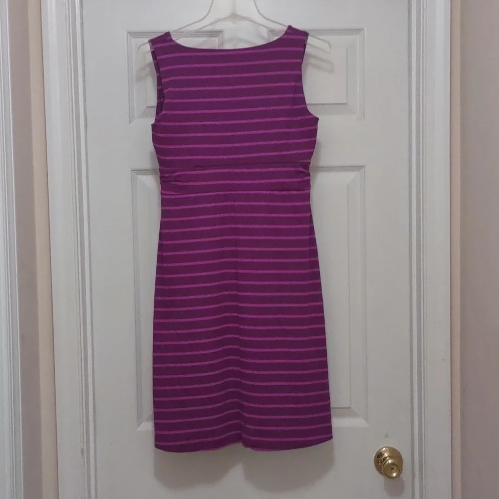 Eddie Bauer Purple Stripped  Sleeveless Dress Size S - Picture 3 of 5